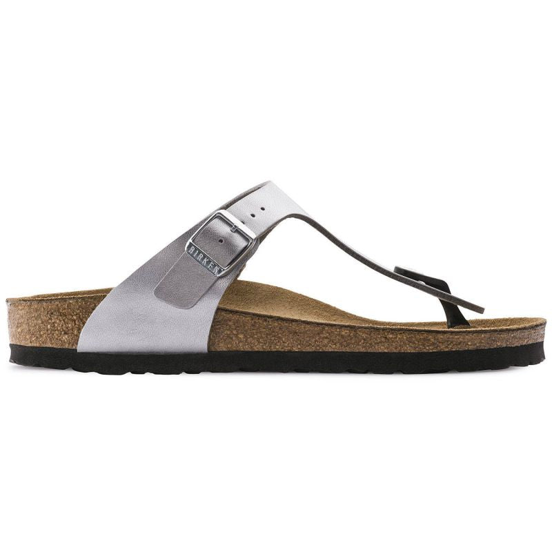 Birkenstock Gizeh Birko-Flor silver regular wide women's flip-flops (0043851) general