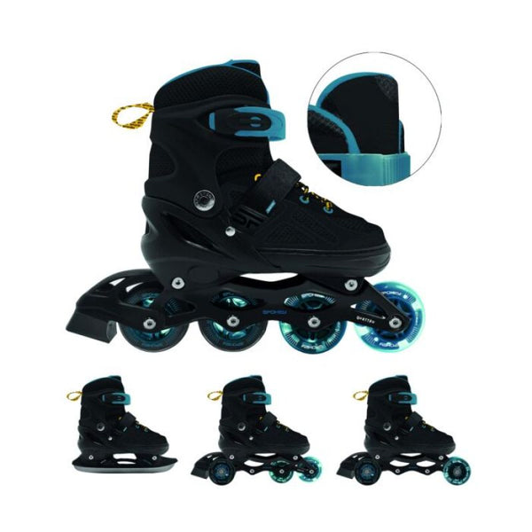 Spokey Quattro 4IN1 SPK-943432 inline skates size 30-33 BK/DBL Szabadidő kiegészítő