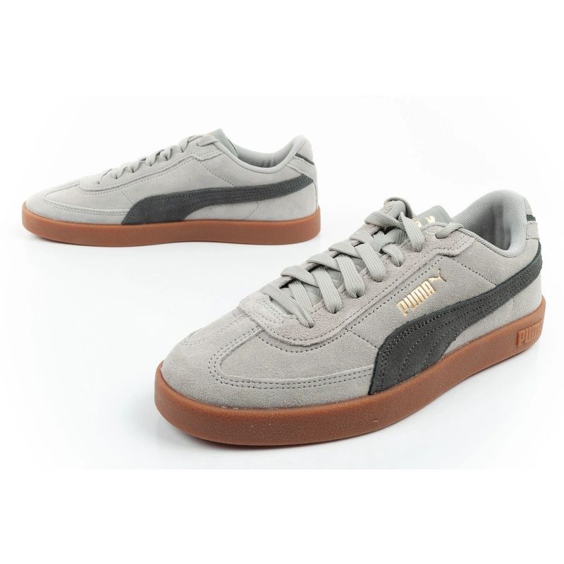 Puma Club II Era men's sports shoes, leather sneakers, szürke utcai cipő