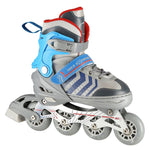 NH18192 4in1 GREY-BLUE SIZE M(34-38) ROLLER SKATES WITH HOCKEY SLEEVE NILS EXTREME kék póló