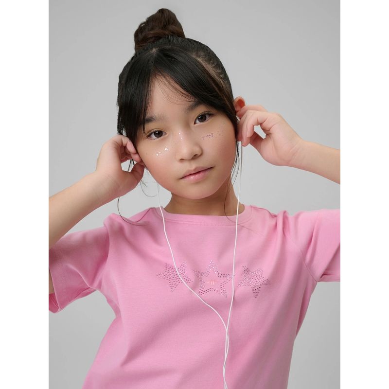 Girls' regular printed T-shirt 4F 4FJRSS26TTSHF3455-56S shirts