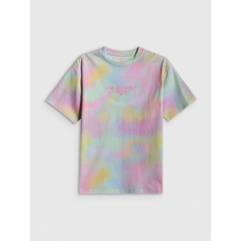 T-shirt with print for girls 4F 4FJRSS26TTSHF3826-90A 158/164 póló