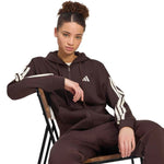 Adidas Women's Essentials 3-Stripes Full-Zip Fleece Hoodie Brown 2xs kapucnis pulóver KX0784