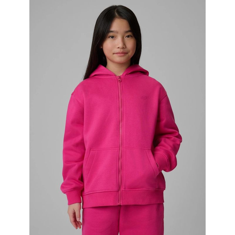 Girls' loose sweatshirt with hood 4F 4FJRSS26TSWSF2715-54S 158/164 sweatshirts