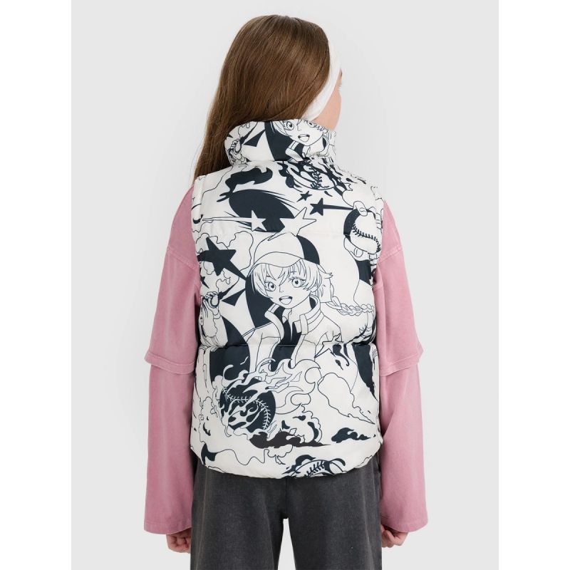 Girls' down vest with synthetic filling 4F 4FJRAW25TVJAF320-11A mellény