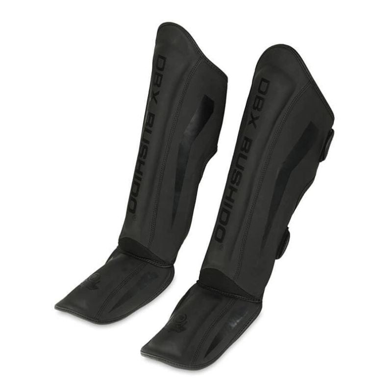 DBX Bushido Shin guards - "Black Master" shin guards - fekete protectors and knee pads