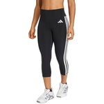 Women's adidas 3/4 Optime Essentials Workout 3-Stripes Leggings Black