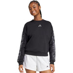 adidas Women's Animal Print 3-Stripes French Terry Sweatshirt Black JM1835 General
