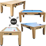 Enero 4-IN-1 MULTIGAMING TABLE BILLIARDS TABLE TENNIS HOOK-UP DINING TABLE .6x81.3CM WOODEN table games, tables