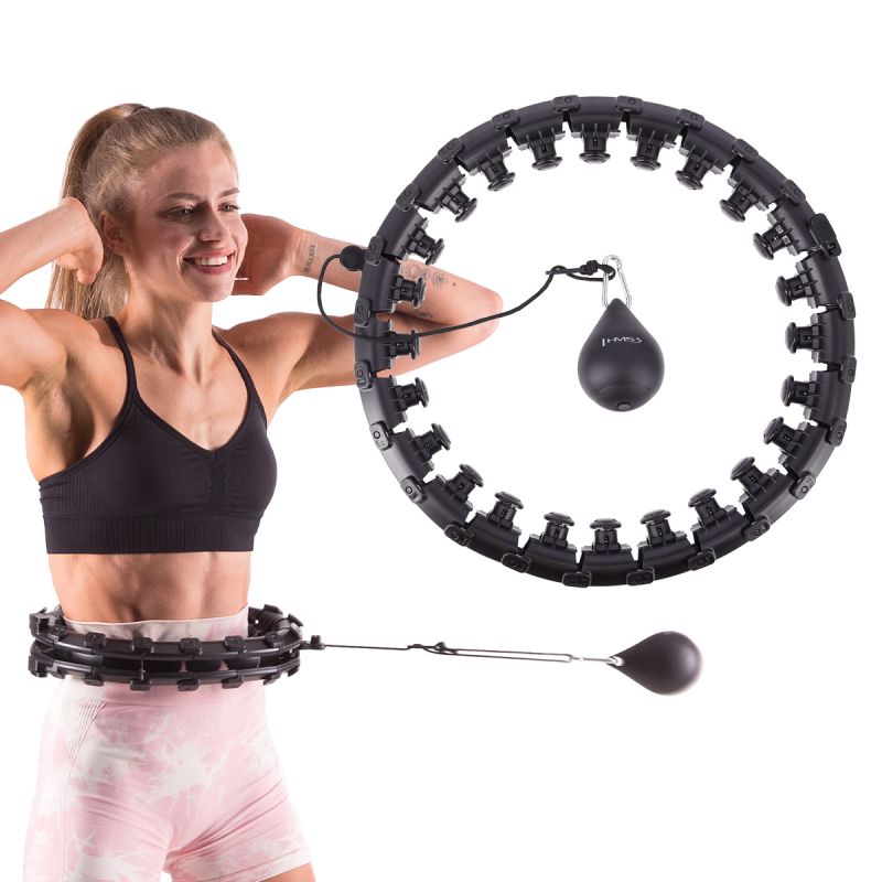 HMS HHW01 hula hoop with studs and weight, black fekete póló 17-44-521