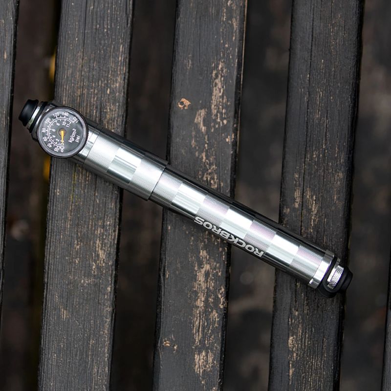 Rockbros HQ-67A-L03 Bicycle Pump with Pressure Gauge - Silver szürke pumps