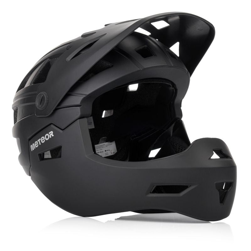 Meteor Hydra S full-face bicycle helmet 51-55 cm black fekete sisak 17894