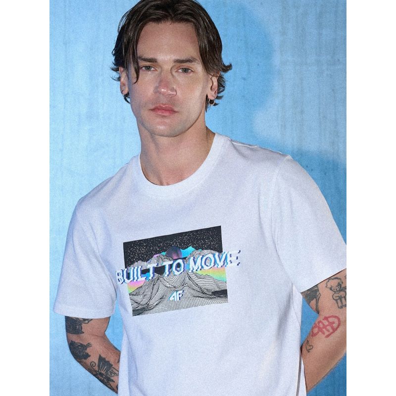 4F Men's regular printed T-shirt póló 4FRSS26TTSHM3658-10S