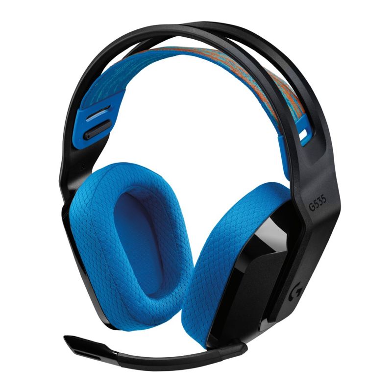 head Logitech G G535 Wireless Headband Gaming Headset Black, kék fejpánt 939-002219
