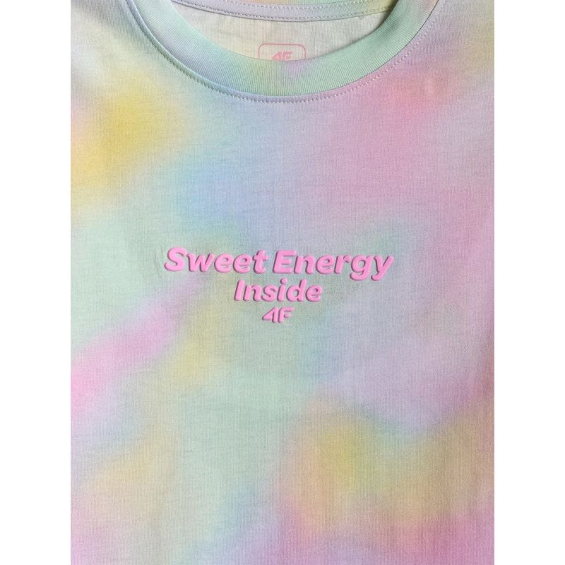 T-shirt with print for girls 4F 4FJRSS26TTSHF3826-90A 158/164 póló