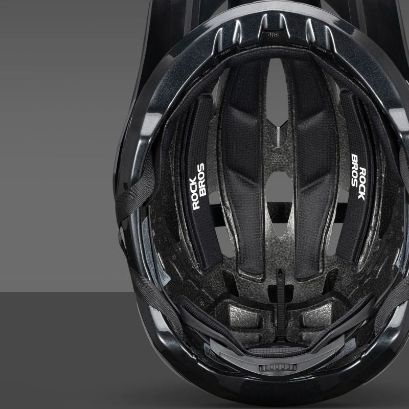 Rockbros LK-99 Mountain Bike Helmet with Adjustable Visor and Magnetic Closure 58-62 cm - Titanium tytanowy lights