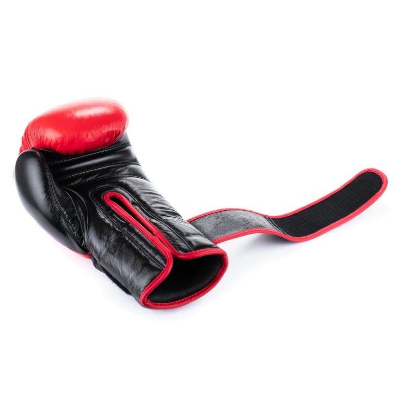 DBX Bushido Warrior RED Genuine Leather Boxing Gloves czarno-czerwony kesztyű