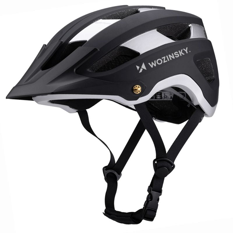 Wozinsky MTB bicycle helmet with removable visor, lightweight L - black and silver czarny || srebrny védőfelszerelés HT-001VCS-199799