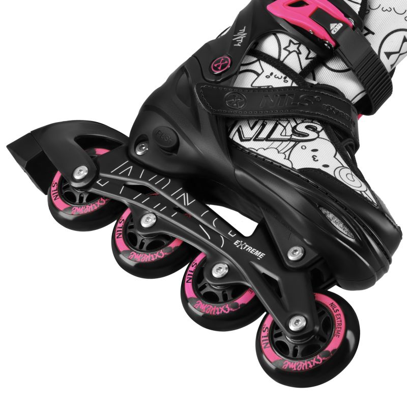 NH10907 4in1 ROLLER SKATES WITH EXTENDED HOCKEY BLADES TINTS PINK SIZE M (35-38) NILS EXTREME rózsaszín görkorcsolya