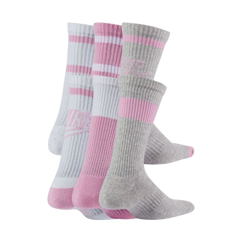 Nike Everyday Cush Crew Youth Socks White, Pink, szürke zokni