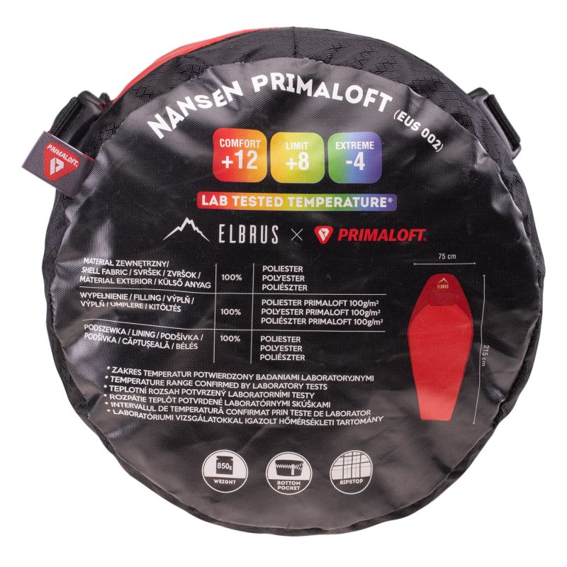Elbrus Nansen Primalofo sleeping bag piros tourist equipment, sleeping bags
