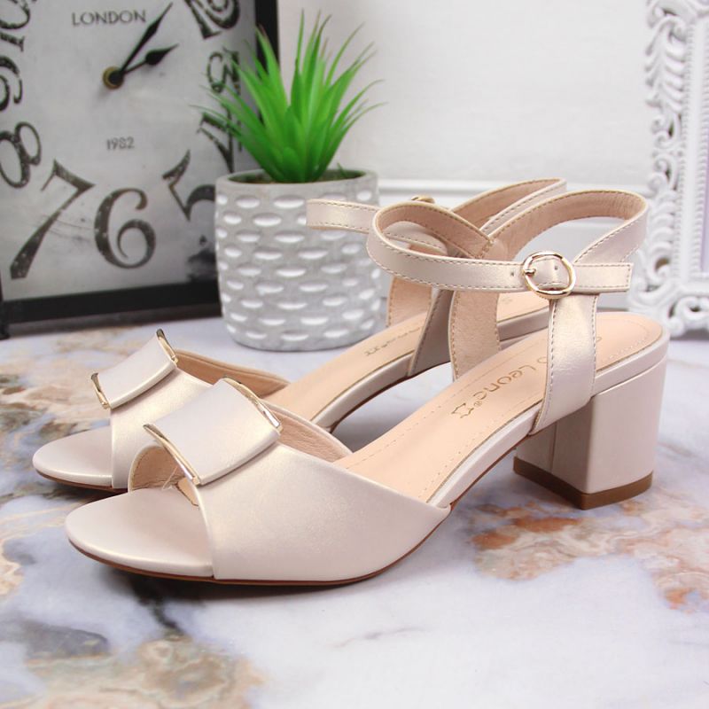 Inny Sergio Leone W SK139F beige block heel sandals Utcai cipő