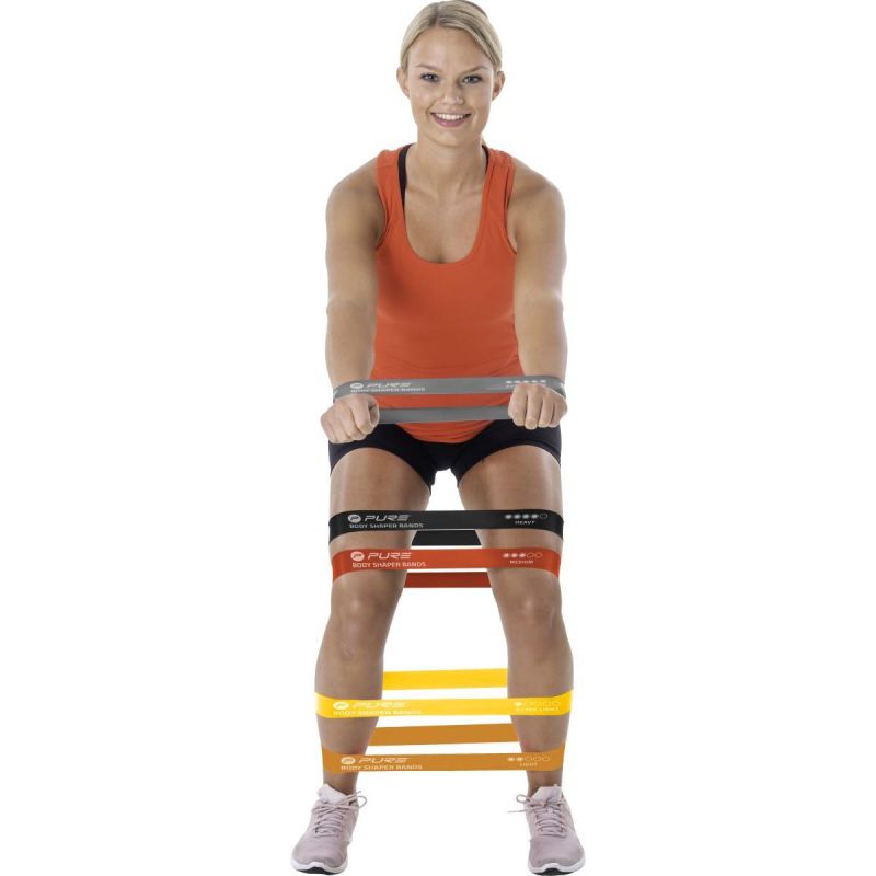 Pure 2 Improve Set Of Fitness Crossfit Mini Bands 5 Pcs fekete sets