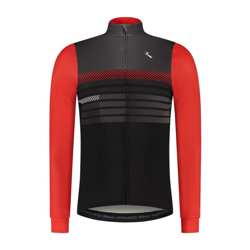 Rogelli STRYDE long sleeve T-shirt black and piros kerékpáros ruha SIRC1010006.600.S