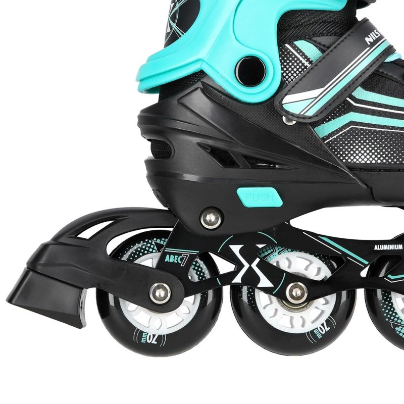 NILS Extreme NH18190 2in1 roller skates, black and blue, size S (29-33), with replaceable hockey blade kék görkorcsolya