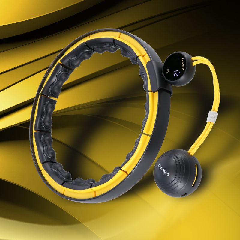 HMS Hhm21 Hula Hop Black/ With Magnets, Tpe Protection And Weight + Counter sárga edzéssegítő 17-44-598