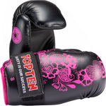 TOP TEN ROTT-FLOWERS Open Gloves (WAKO APPROVED) biało - różowy+m kesztyű