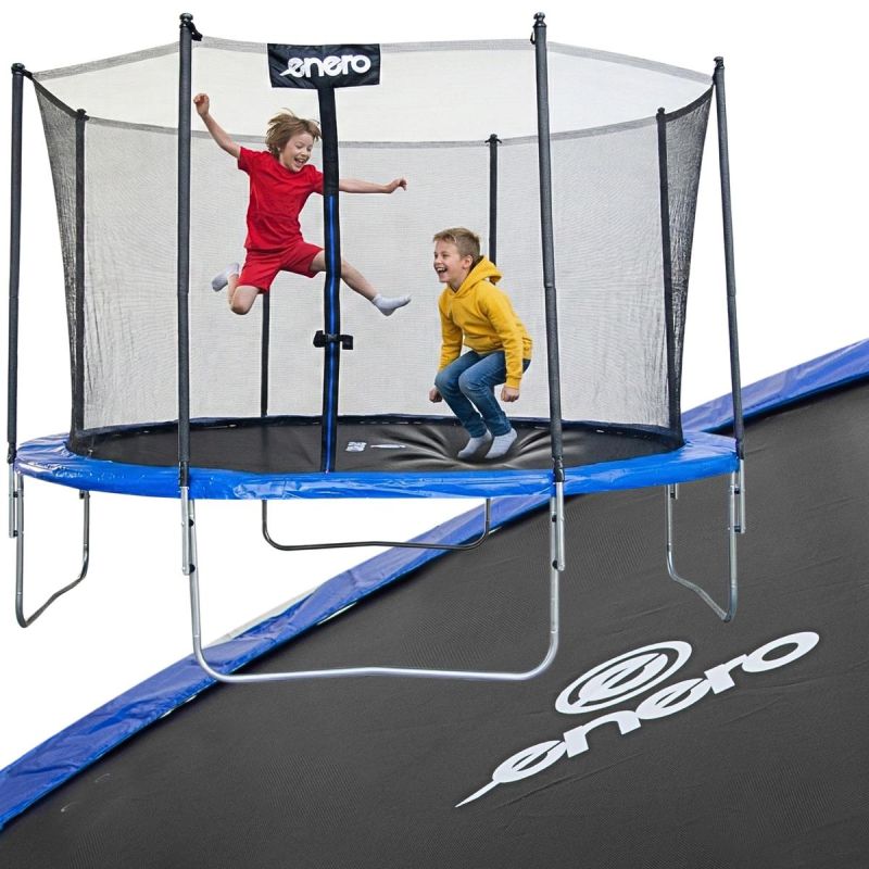 Enero Foldable Garden Tramppoline With Inner Net 12ft 366cm fekete furniture