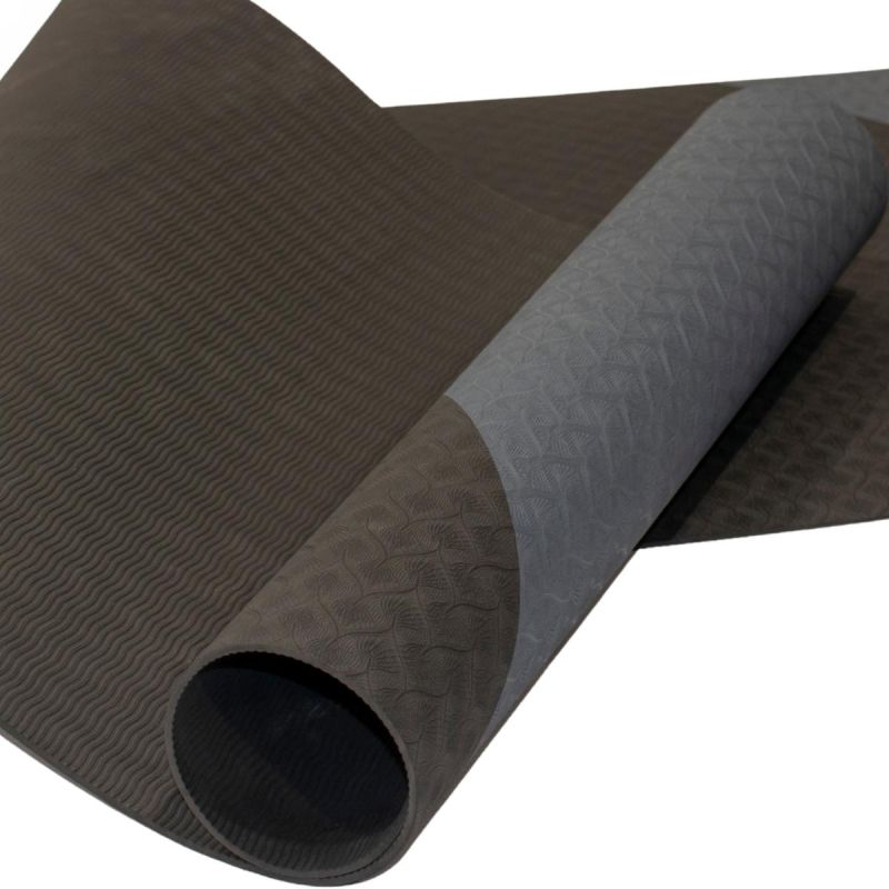 Enero Fit Anti-Slip Tpe Yoga And Fitness Mat, Gray-Black fekete mats, training equipment