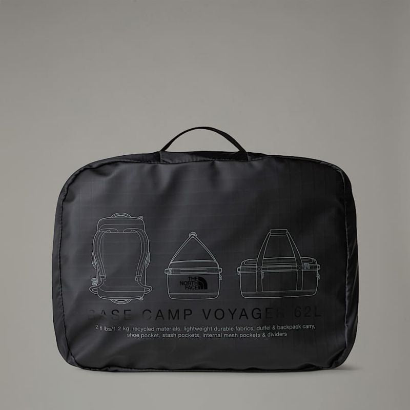 The North Face 62L Duffel Recycled Plastic, Thermoplastic Polyurethane Elastomers (TPU) Black fekete táska