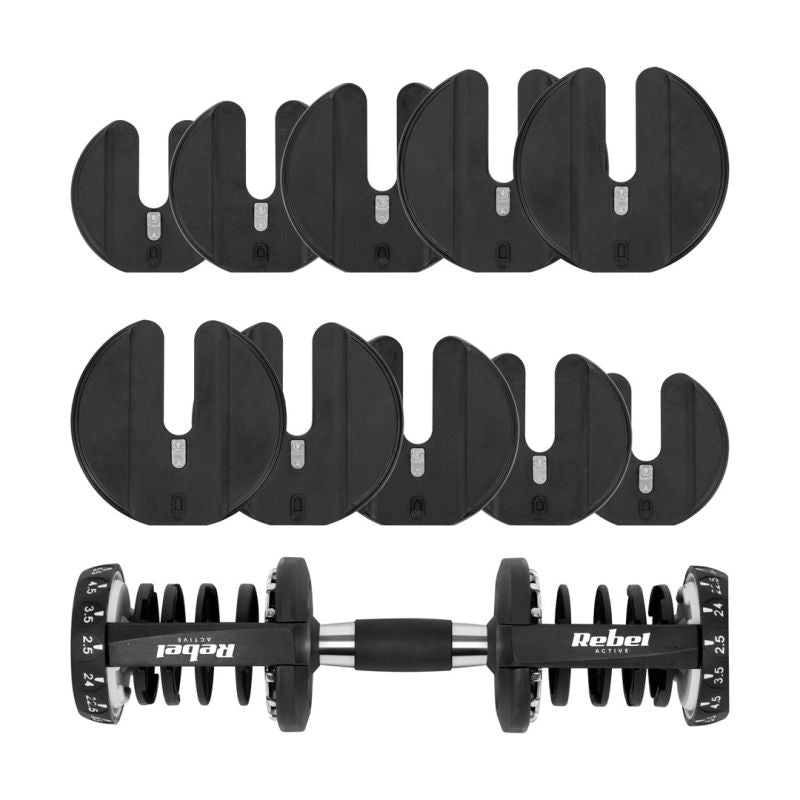 Rebel Cast iron adjustable dumbbell 24 kg ACTIVE edzőeszköz RBA-2303