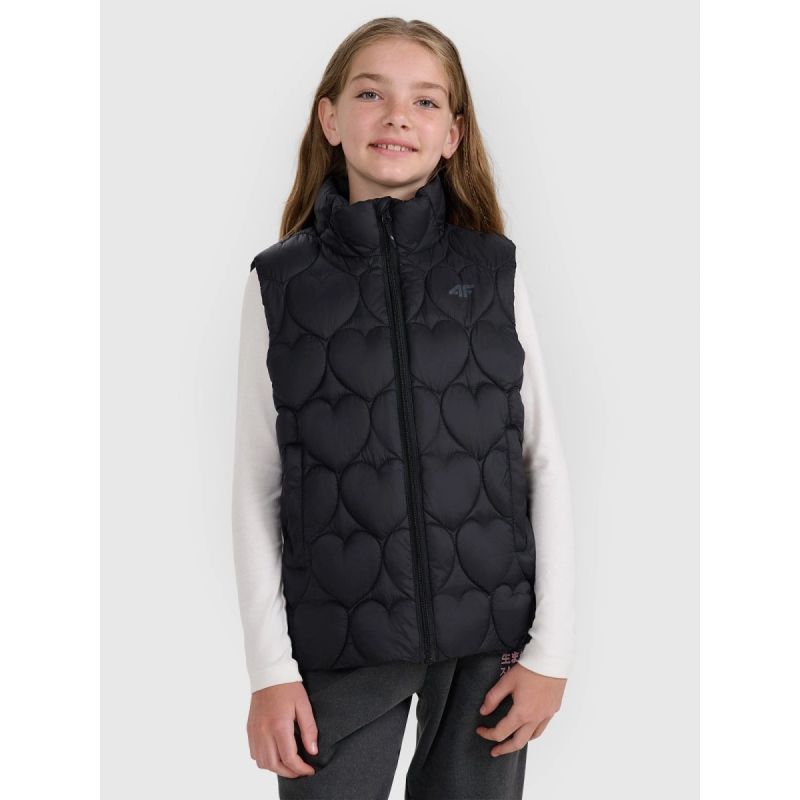 Girls' down vest with synthetic filling 4F 4FJRAW25TVJAF323-20S mellény