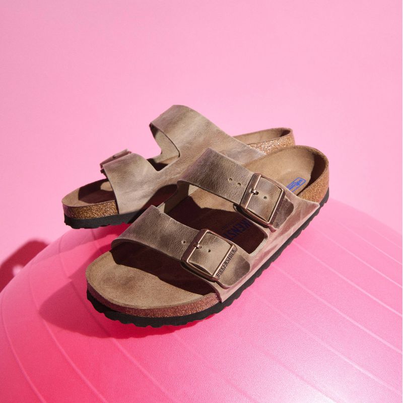Birkenstock Arizona Soft Footbed Oiled Leather Tabacco Brown Narrow Women's/Men's Slides (0552813) cipő