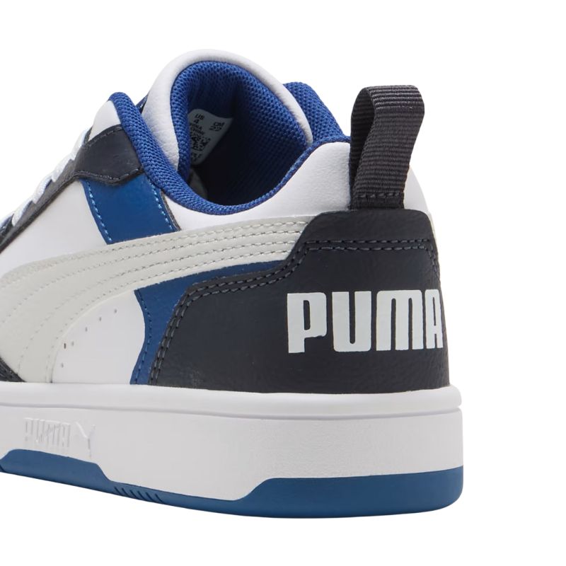Puma Rebound V6 Lo Mid kids' shoes white and blue 393833 28 Cipő