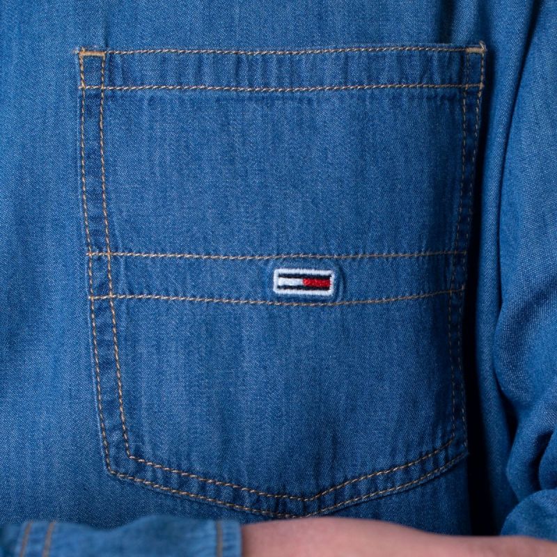 Tommy Hilfiger Tommy Jeans Tjm Cotton Denim Shirt Mid Indigo M DM0DM08399-447 Póló