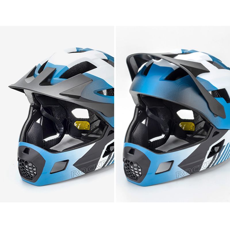 Rockbros TS-61 10110061002 Children's Bike Helmet with Detachable Chin Size M (54-57) - Blue niebieski \ m helmets, martial arts equipment