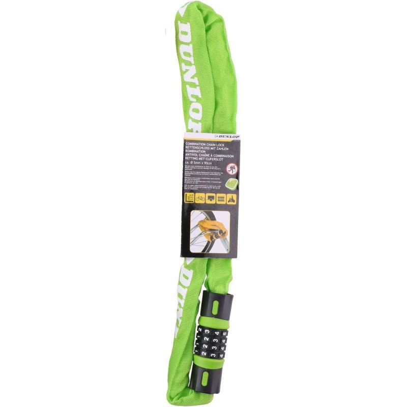 Dunlop Bicycle Lock Chain With Combination 90cm Length Green zöld kiegészítő GSP-1042978
