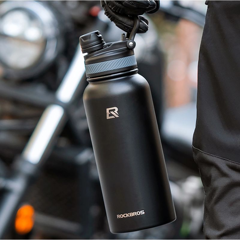 Rockbros 35210029001 thermal bottle for bicycle drinks 550 ml - black czarny \ 550 ml water bottles, training equipment, tourist equipment