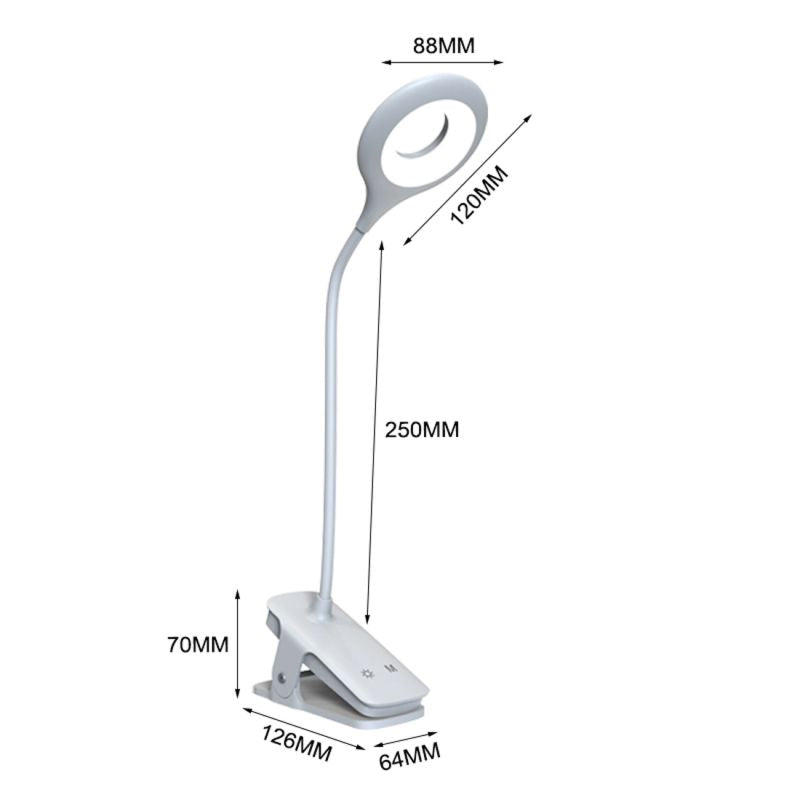 MINI Wozinsky Wireless LED Reading Lamp with Clip + USB-C Cable - White biały elektronika -195469