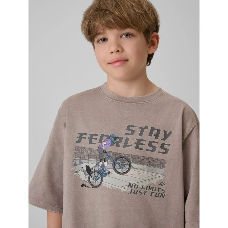 4F Boy's loose T-shirt with print 158/164 ruházat 4FJRSS26TTSHM4279-25S