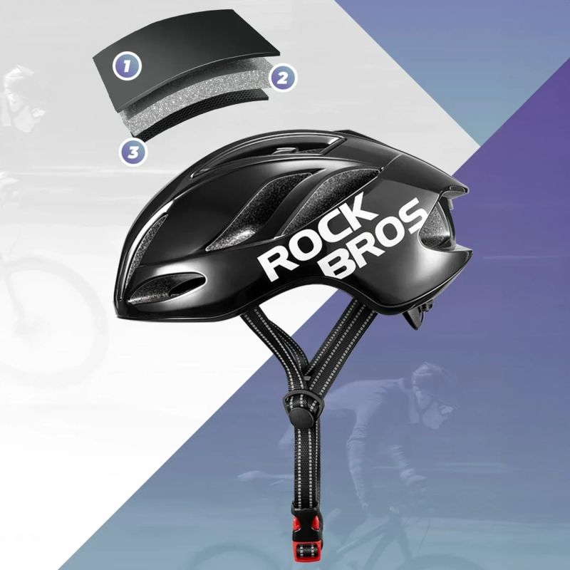 Rockbros TS-42 Lightweight Bike Helmet 58-62 cm - Black czarny lights