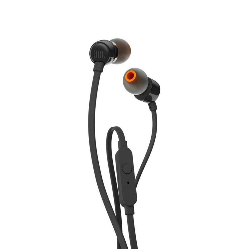 head JBL Tune 110 in-ear headphones with 3.5mm mini jack and remote control - black czarny headsets