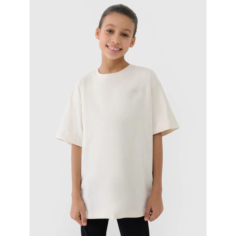 4F Girls' oversize plain T-shirt póló 4FJWSS25TTSHF1851-12S