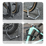 Rockbros 32140003001 foldable bicycle lock with key and handle, 88cm - black