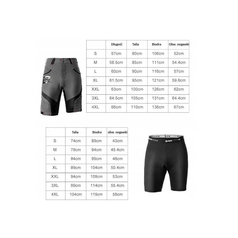 Rockbros Men's 2-in-1 Cycling 3XL fekete short