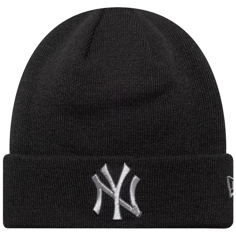 New Era Metallic Beanie New York Yankees Hat Black fekete kötött sapka 60691271